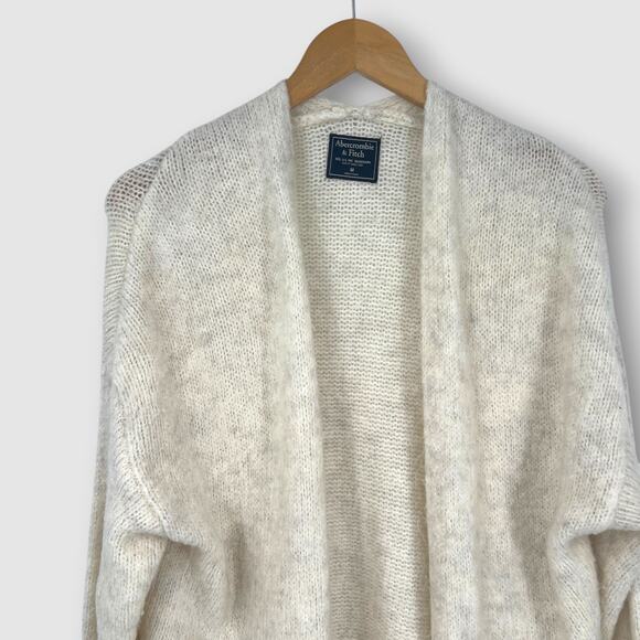 Abercrombie & Fitch Cream Open Front Cardigan Sweater Women’s Medium - Picture 6 of 6